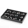 Sieradenlade grijze veet display houder ring ketting oorbellen hanger platte laden voor sieraden showcase kiosk accessoires organisator 6 dh8am