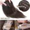 Synthetic s Snoilite 7x13cm Hair Toppers Human Silk Base Cilp Clip In s 33g53g Piece 10Inch Natutal 230214