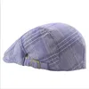 Bérets britanniques rétro Plaid homme peintre casquette gavroche chapeau femme artistique chapeaux printemps automne casquettes plates coton béret Boina décontracté élastique Europe Amérique Barett BC299