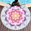Colorful Datura Round Fringe Beach towel women Bath towels Quick drying yoga mats Floor mat LT241