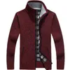 Men's Sweaters Winter Thick Men's Knitted Sweater Coat Long Sleeve Cardigan Fleece Full Zip Male Causal Plus Size Clothing for Autumn 230214
