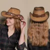 Breite Krempe Hüte Eimer Stroh Weben Stickerei Blumen Pirat für Damen Herren Atmungsaktiv Cowboy mit Western Jazz Casual 230214