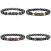 Bracciale da uomo nuovo di moda in rilievo 8mm cilindro ematite braccialetto di fascino braccialetto di gioielli di marca regalo Psera Hombres consegna di goccia braccialetto Dhgarden Dhknl