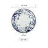 Plates Ceramic Bone Tableware Chinese Blue And White Porcelain Bowl Plate Dish Set Gold Inlay Coffee Cup Western Dinner