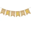 Linen Eid Mubarak Banner With Ropes Muslims Ramadan Decorations Hanging Flag Islam Home Party Decor Moon Star Pull Flags Bandera De Lynn Eid Mubarak