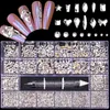 Nail Art Décorations 2800 pcs Luxe Brillant Diamant Strass Cristal Ensemble AB Verre 1 pcs Ramasser Stylo Dans La Boîte De Grilles 21 Forme 230214