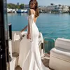 Party Dresses Eightree Elegant Mermaid Wedding Spaghetti Straps Front Split Satin Evening Dress Boho Beach Prom Gown Plus Size 230214