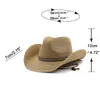 Cappelli a tesa larga New Summer Bucket da donna West Cowboy Cappello di paglia Panamas Protezione UV Visiera parasole Seaside Beach Hat Tide Summer Men Cappelli R230214