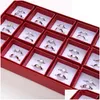 Cluster Rings 15Pairs / Set Fashion Zircon Boxed Couples Finger Bijoux Pour Hommes Femmes Mariage Fiançailles Cadeau Réglable Ouvert Gol Dhdoz