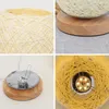 Lâmpadas de mesa Sepak Takraw Leitura Lâmpada Led Winding Night Light Light USB Wood Base Base Luzes de Decoração Para Casas da Cama Iluminação