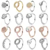 Cluster Rings Original 925 Sterling Silver Pan Ring with Logo Rose Gold Love Elegant Large Zircon