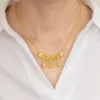 Pendant Necklaces 18K Yellow Gold Plated Hollow Tube Bells Necklace For Women Ethnic Style Clavicle Chain Fine Jewelry