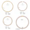 Bracciale Collana Bling Lusso pavimentato in cristallo Cuore Catena a maglia cubana per le donne Hip Hop Ghiacciato Rotondo Quadrato Tennis Girocollo Gioielli 230214