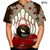 Мужские рубашки T 2023 Bowling Shirt Men Cool Funcuare Creative Round Neck Tee XS-6xl