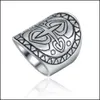 Band Rings Pretty Sier Plated Ring For Women Ethnic Vintage Unique Carving Tibetan Totem Trendy Beach Jewelry Drop Delivery Dhz2H