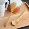 13cm Round Bamboo Wooden Spoon Soup Tea Coffee Honey spoon Spoon Stirrer Mixing Cooking Tools Catering Kitchen Utensil Wholesale FY2693