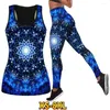 Damesbroek Fashion Casual Yoga Set Spring Summer Women Gym Training Suit Mouwloze ademende actieve kleding 3D -printkleding