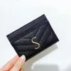 محفظة جلدية حقيقية محفظة مفتاح فاخرة المصمم حامل بطاقة المرأة المحفظة للرجال عملة أزياء أسود الحمل