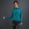 Roupa de ioga Autumn finas mulheres que executam camisetas gym ginásio mangas compridas moletons moletons rápidos Treinamento seco de capuz respirável Esportes de ioga 230213