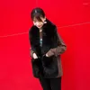 Scarves 2023 Women Wraps Faux Fur Shawl 2 Pockets Design Gloves Long Scarf 165 22cm Luxury Fluffy Large Hand Warmer Collar In 1