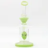 Ny Green Hookah Skeleton Design 8 tum Glass Bong Water Pipe Rökning Percolator Beaker med Glass Bowl Quartz Banger