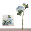 Decorative Flowers 1PCS Simulation 2 Heads Guifei Peony Bouquet Home Living Room Office Desktop Ornament Fake Wedding Party Decor