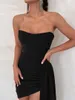 Casual jurken glitter korte avond vrouwen gedrapeerde ruched bodycon corset elegante strapless asymmetrische formele gelegenheid 230214