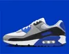 2023 Entrenadores Hombres 90 Zapatillas deportivas para correr Triple Blanco Negro Cuero 90s Wolf Grey Polka Dot Infrared Total Orange Laser Blue Hyper Grape Royal Mujer Zapatillas de deporte