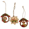 Christmas Decorations 3Pcs Wood Snowman Deer Tree Hanging Ornament Craft Decor