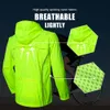 QUESHARK Hommes Coupe-Vent Imperméable Réfléchissant Vélo Veste VTT Vélo À Manches Longues Coupe-Vent Sans Manches Gilet Vélo Manteau Jersey 230213