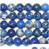 Pietra 8 mm 15 naturale blu mare inviato turchesi diaspro imperiale perline sfuse rotonde 6 8 10 12 mm scegli la dimensione consegna di gioielli Dhgarden Dhcqd