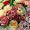 Decoratieve bloemen Simulatie Tea Roses 10 Hoofden Small Bunch Silk Wedding Bogen Party Decor Artificial Flower Home Fake