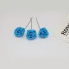 Decorative Flowers Turquoise Blue Roses Artificial Wedding 8cm Fake 100 Stems For Table Centerpiece LNPE015