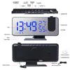 Skrivbordsklockor LED Digital Alarm Clock Watch Table Electronic Desktop Clocks USB Wake Up FM Radio Time Projector Snooze Funktion 2 Alarm 230214