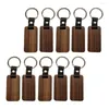 Porte-clés 10 pièces porte-clés en bois rectangulaire à collectionner porte-clés voiture sac suspendu pendentif peinture artisanat mignon pour femmes hommes