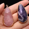 Charms Natural Stone Hangers Vermindering Golden Water Drop Armbanden Kettingen Accessoires Amethist Rose Quartz voor sieraden maken