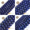 Andere 8 mm runde blaue Lapislazi-Perlen Naturstein DIY lose für die Schmuckherstellung Strang 15 Zoll Großhandel Drop-Lieferung Dhgarden Dhzij