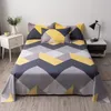 Conjuntos de roupas de cama geometria wasart impresso lençol plano conjunto de lençóis casal Spreads 2 pessoas Luxo Double Felra Queen King Size 230213