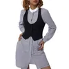 Canotte da donna Gilet elegante da donna Gilet con schiena scoperta Abito da smoking Scollo a V Senza maniche Abbottonatura Abbigliamento da lavoro Canotta da lavoro vintage