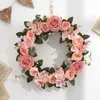 Decorative Flowers Artificial Garland Hydrangea Peony Wedding Hanging Decoration Home Door Wall Jewelry Wreath Christmas Gift Flower