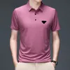 Man Casual Shirts Polos T Shirt With Red Bugde Embtoidery Short Sleeves Breathable Tees Men Polo Mercerized Cotton High Quality