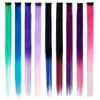 Synthetische S 18 kleurenclip in gekleurd haar S 22 inch kleurrijke regenboogfeestje Hoogtepunten voor vrouwen en kinderen 230214
