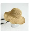 Sombreros de ala ancha Nueva chica Sombrero para el sol de rafia Sombreros de verano flexibles de ala ancha para mujer Playa Panamá Sombrero de paja con cúpula Sombrero de sombra para mujer R230214