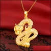 Anhänger Halsketten Drachen Halskette Maskottchen Schmuck Glückssymbol Geschenk Auspicious Drop Lieferung Anhänger Dh2S1