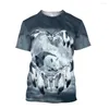 Magliette da uomo T-shirt estiva stile nazionale da uomo O-Collo Stampa 3d Cani Husky Top T-shirt a maniche corte Belli vestiti bohémien Athleisure