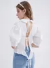 Damen Polos MOLAN Süße Frau Blusen Mode Hemden Stickerei Weibliche Kleidung Rückengurte Vintage Chic Top