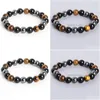 Beaded Tiger Eye Hematite Black Obsidian 10Mm Stone Bracelet Jewelry For Women Gift Men Drop Delivery Bracelets Dhgarden Dhrv0