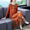 Casual Dresses 2023 Spring/Summer Women Heavy Industry Embroidered Dress Fashion Loose 5xl Middle-aged Mother Tulle S287