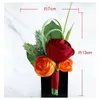 Dekorativa blommor 5pieces/Lot Wedding Boutonniere Groom Groomsman tyg Corsage Artificial Flower Prom Party Män kvinnor passar brosch