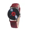 Polshorloges mode dames horloges retro vinyl records ontwerp lederen horloge analoge legering kwarts dames klok casual dresswristwatches will22